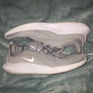Gray Nike running shoes